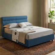 Brinzio, Letto Piazza e Mezza Materasso Incluso Made in Italy, blu