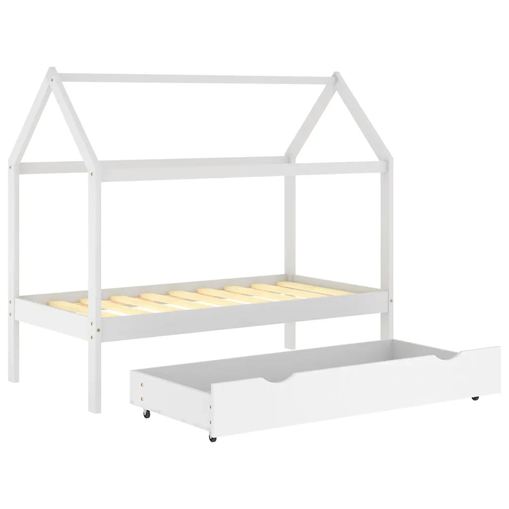 Giroletto per Bambini con Cassetto Bianco Legno Pino 80x160 cm 322140