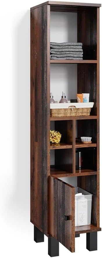 Mobiletto bagno Fynn, Rovere rustico, 30 x 130.6 cm porta piccola, per riporre accessori da bagno e come complemento a Fynn