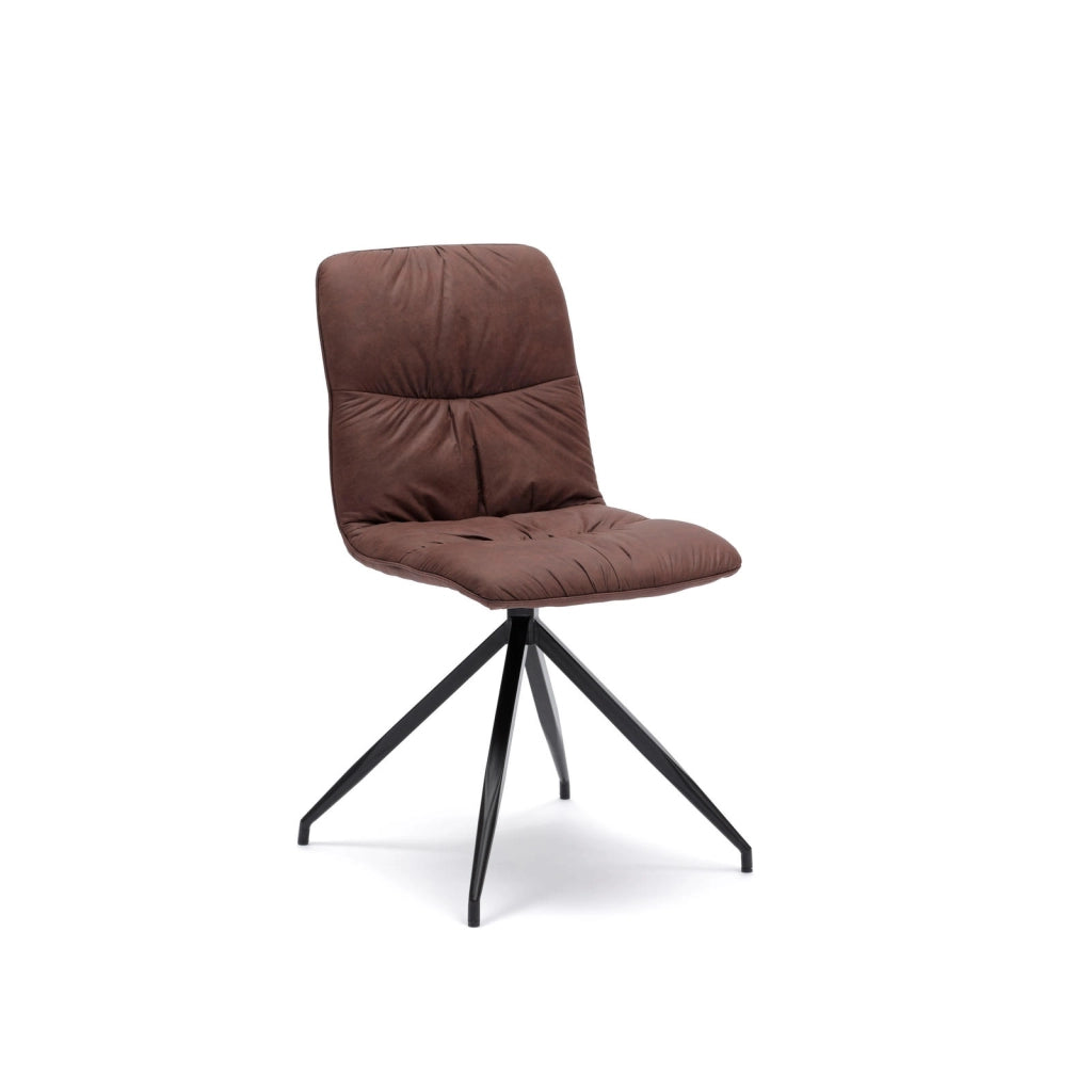 Sedia in tessuto microfibra effetto velluto marrone  43x38xh. 86.5 cm 2 pz
