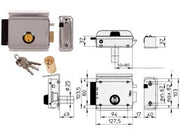 ELETTROSERRATURA PER CANCELLI CON TETTO 8992  mm.50/80 DX (8992.1)    VIRO