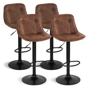 IDMarket - Set di 4 sgabelli da bar DENVER marrone vintage