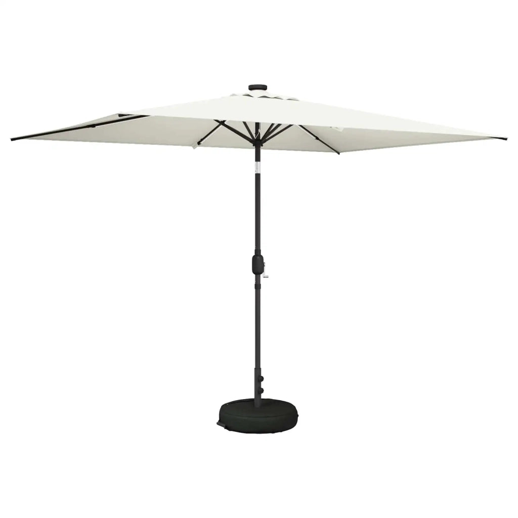 Ombrellone da giardino-Parasol da giardino con luci LED e base 200 x 300 cm Poliestere 414707