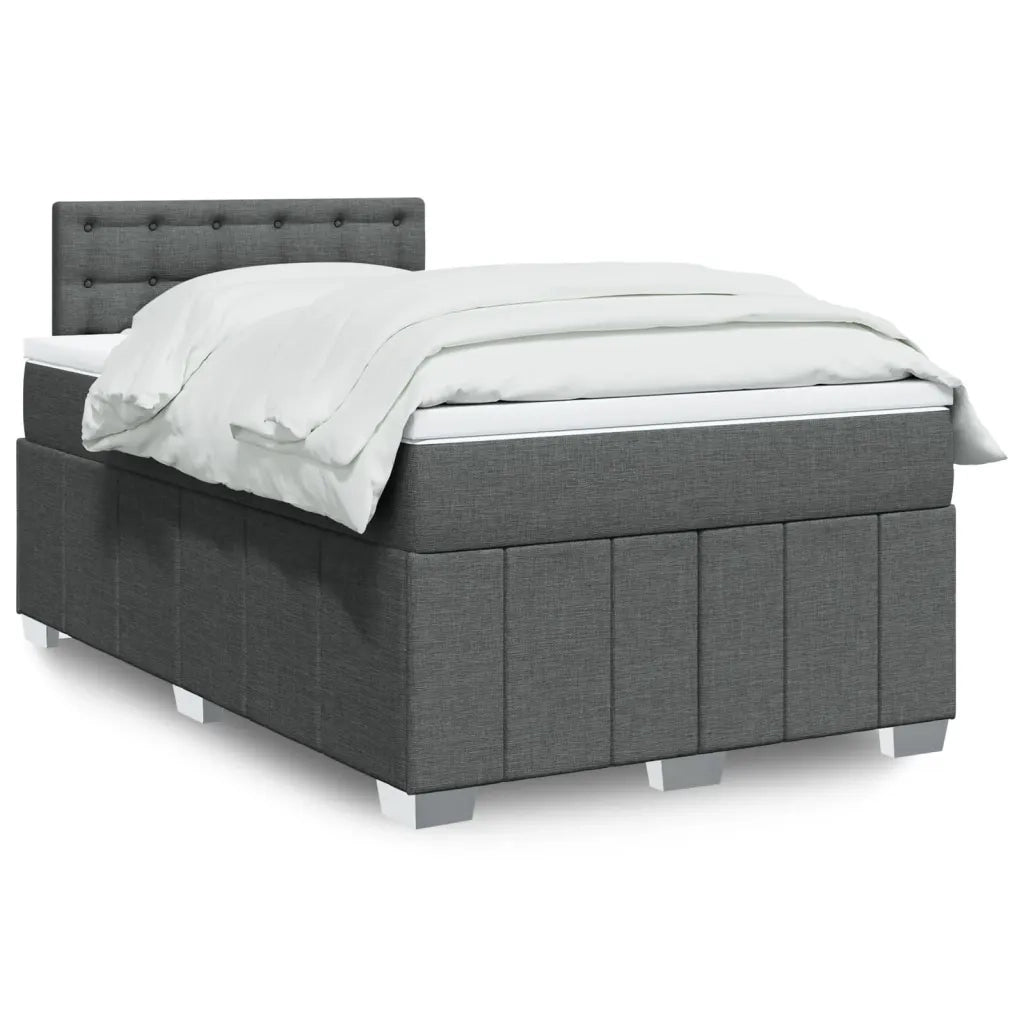 Giroletto a Molle con Materasso Grigio Scuro 120x200 cm Tessuto 3289350