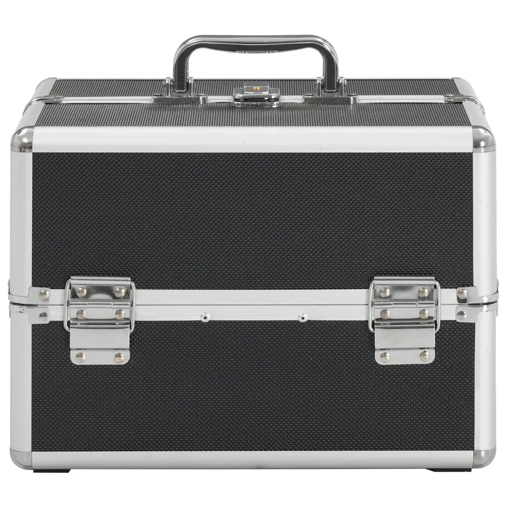 Valigia per Cosmetici 22x30x21 cm Nera in Alluminio 91829