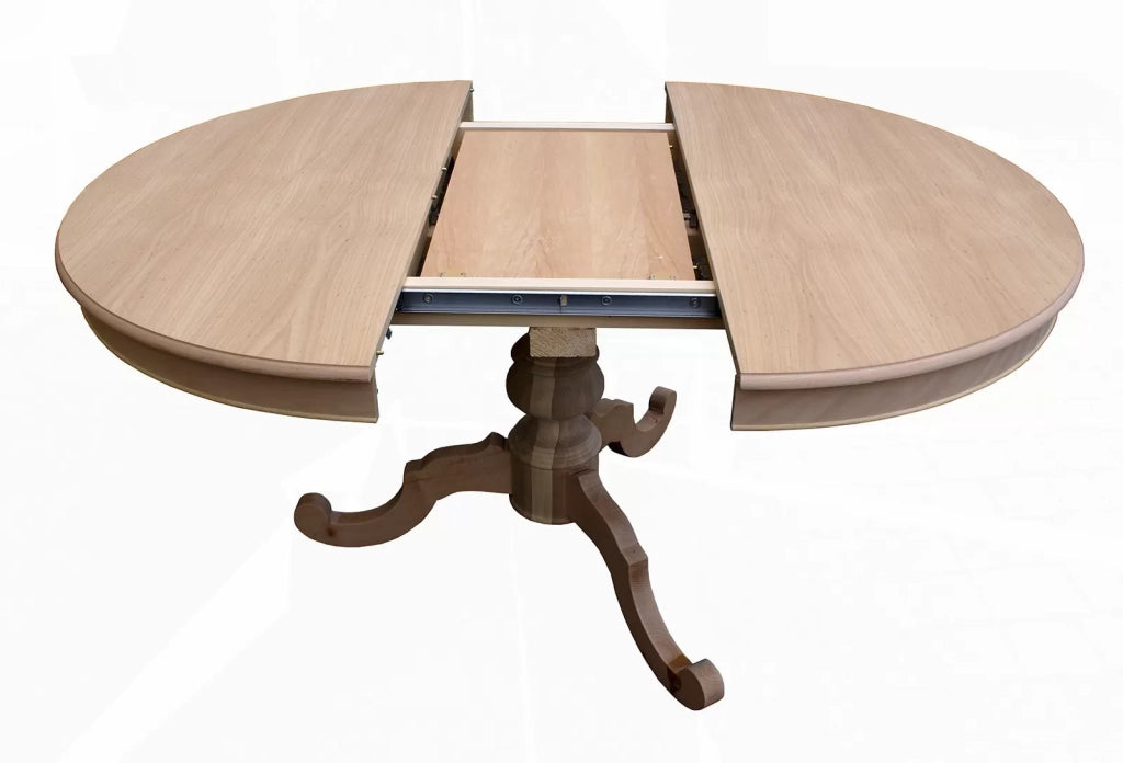 Tavolo rotondo allungabile legno grezzo diametro 120x120 h.80 - Mobili 2G