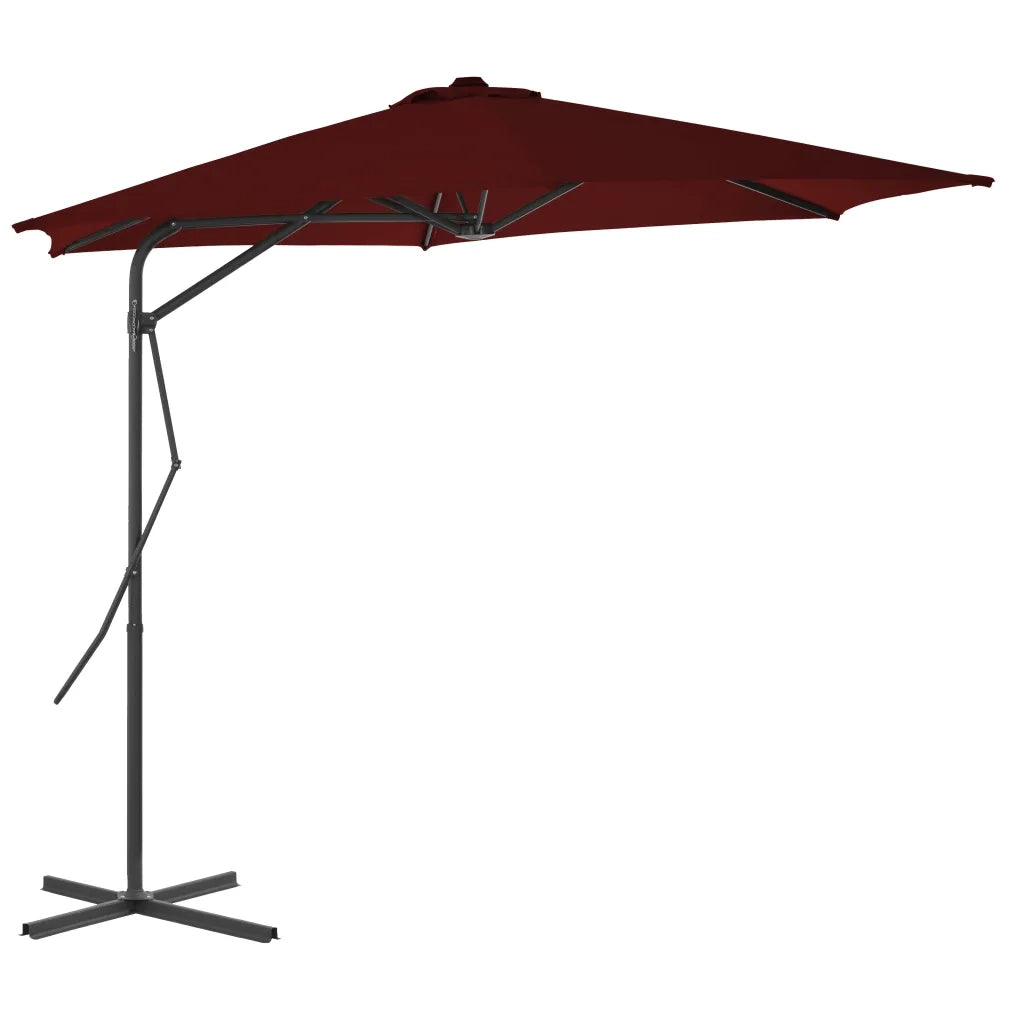 Ombrello | Parasolne con Palo in Acciaio Rosso Bord¨° 300x230 cm