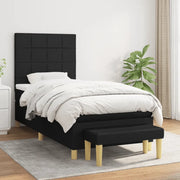 Giroletto a Molle con Materasso Nero 100x200 cm in Tessuto