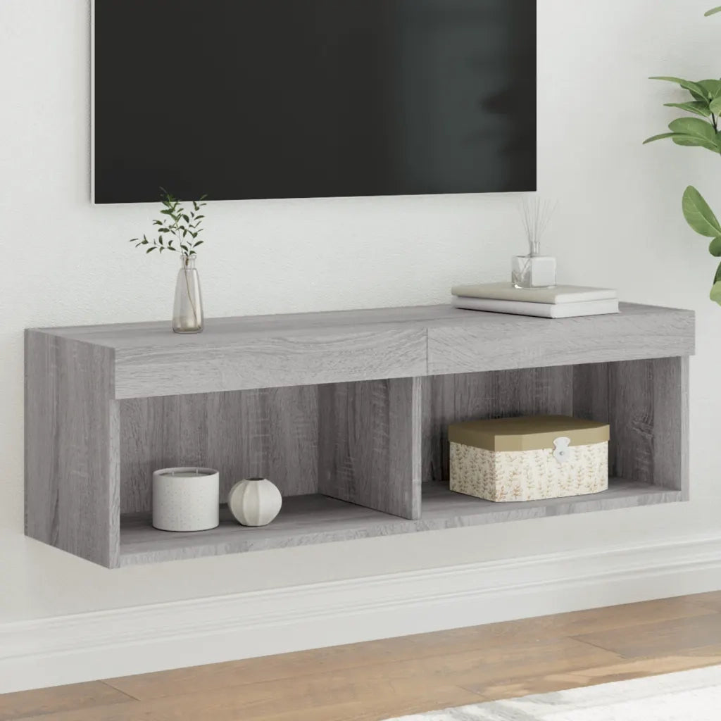 Mobile Porta TV con Luci LED-Mobile per TV-Credenza TV Grigio Sonoma 100x30x30 cm