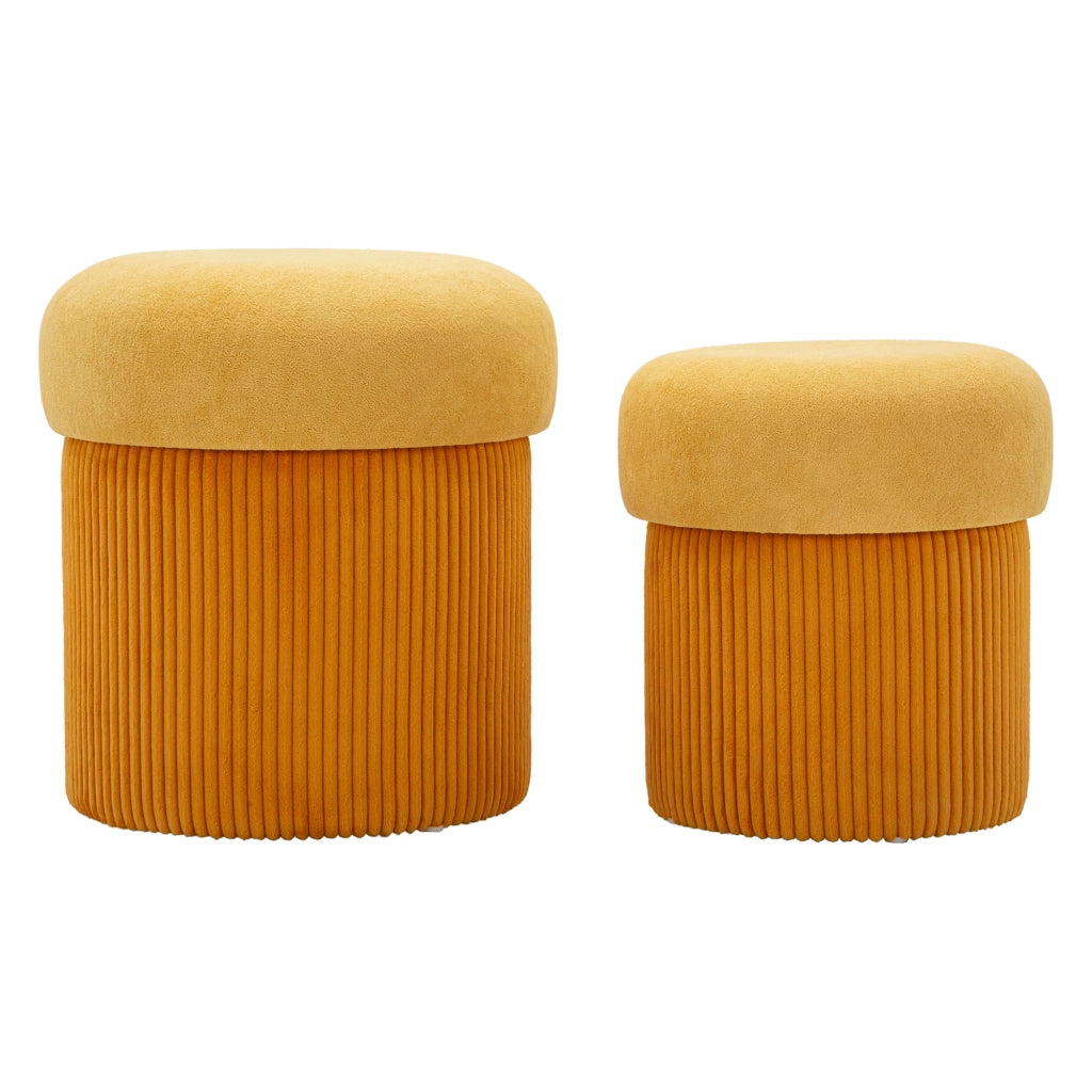 Outjo, Pouf Contenitore set da 2, 42x42x44h cm Arancione
