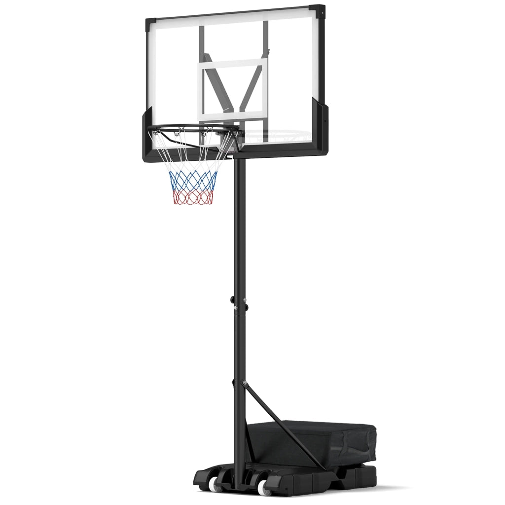 Canestro da basket portatile regolabile 4.1-10 ft per esterno e interno con ruote e base zavorrabile