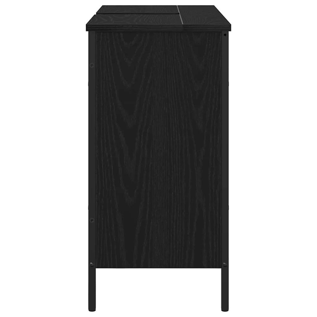 Armadio per Lavabo da Bagno Rovere Nero 80 x 30 x 60 cm 863119