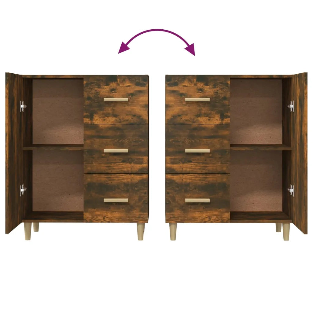 Credenza Rovere Fumo 69,5x34x90 cm in Legno Multistrato 817351
