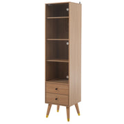 Vetrina con 3 ripiani regolabili e 2 cassetti - per soggiorno - in MDF - Wood