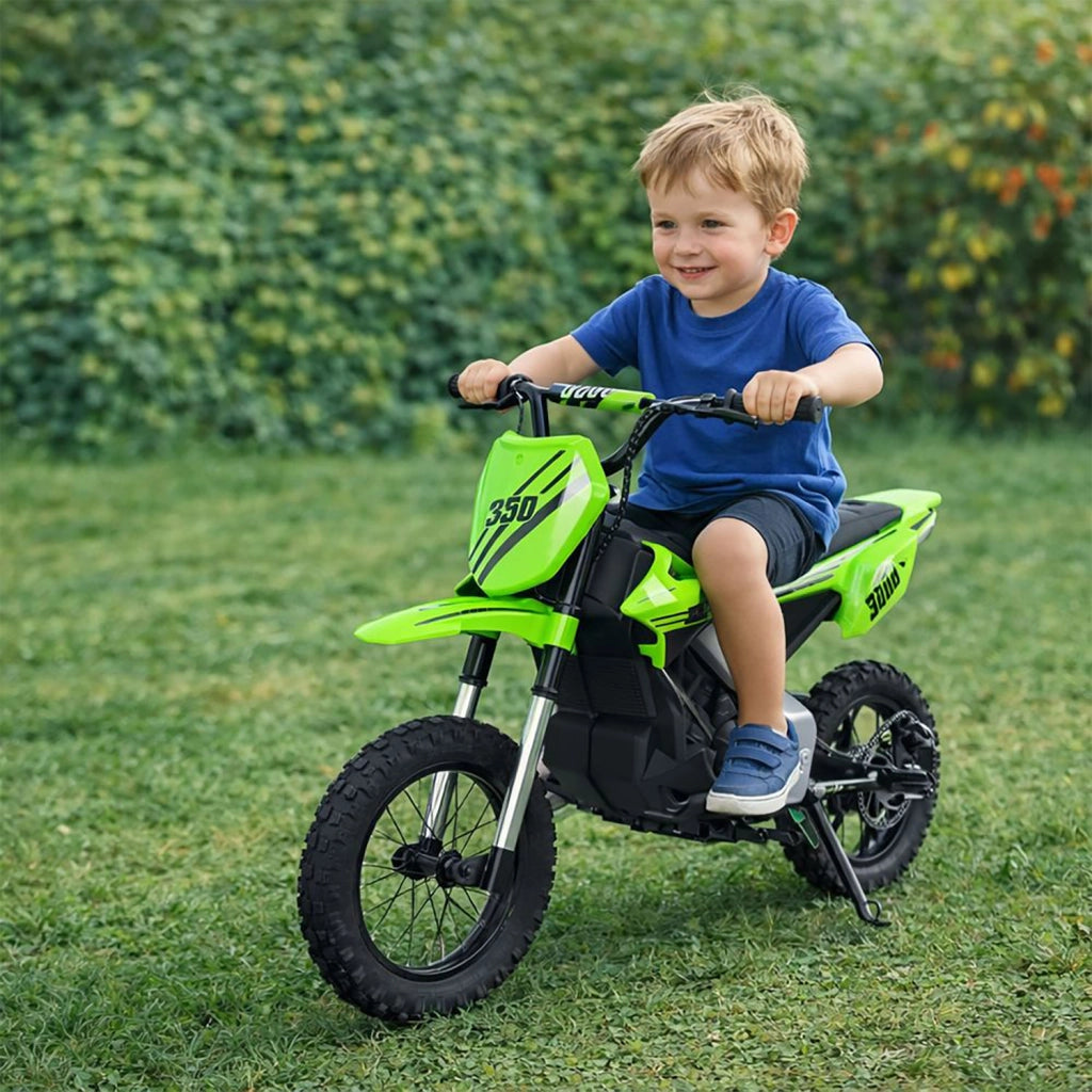 Moto Elettrica per Bambini 6 Anni+ Moto da Cross 250W 12V 25 km/h Verde