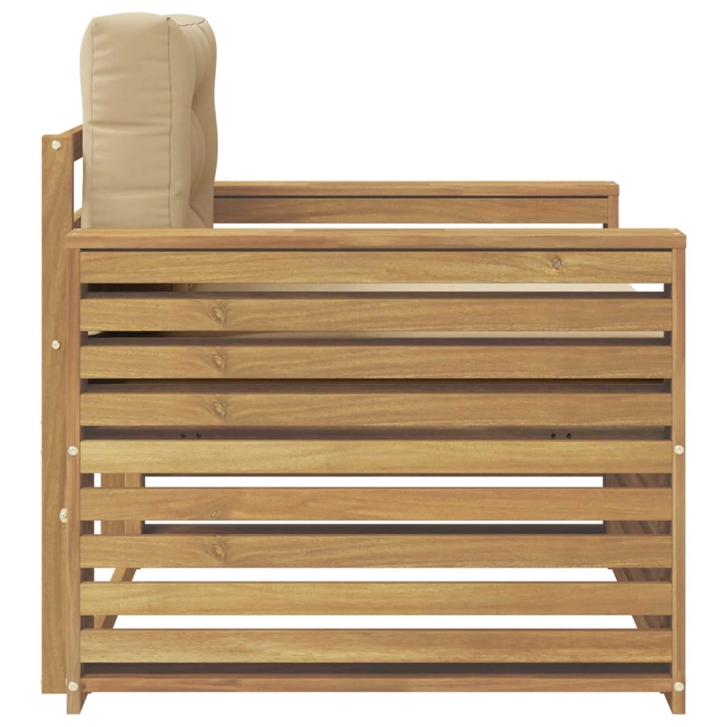 Divano da esterno-Divano da Giardino Poliestere Bianco e Beige 311910
