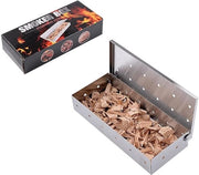 Boxa per fumare barbecue - 22 x 9 x 4 cm - Acciaio inossidabile - Per barbecue a carbone e a gas