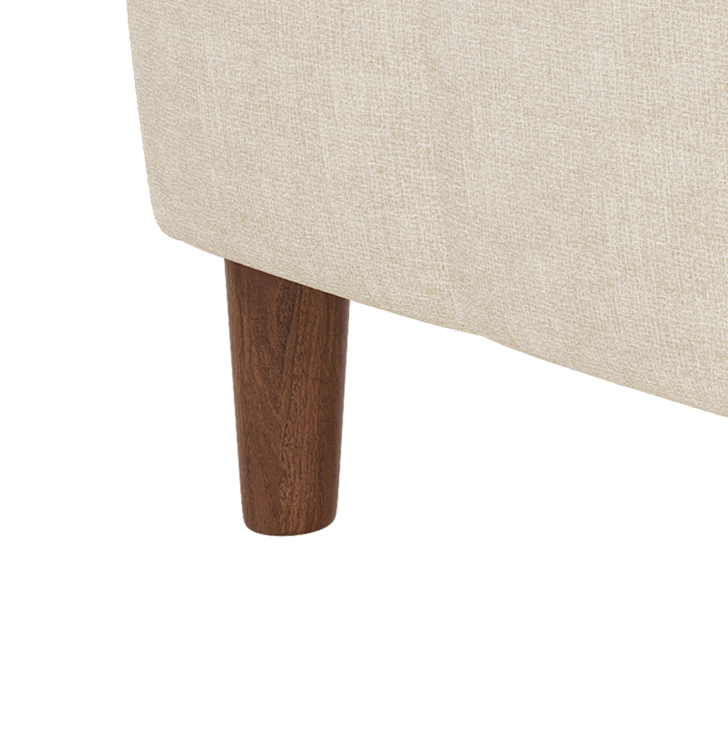 Divano angolare a L 181x125x88 cm con penisola reversibile; contenitore; USB/Type-C; chenille beige