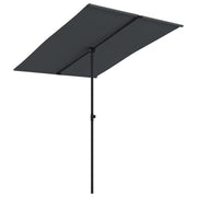 Ombrellone da esterno con palo in alluminio 2 x 1,5 m nero 02_0008228