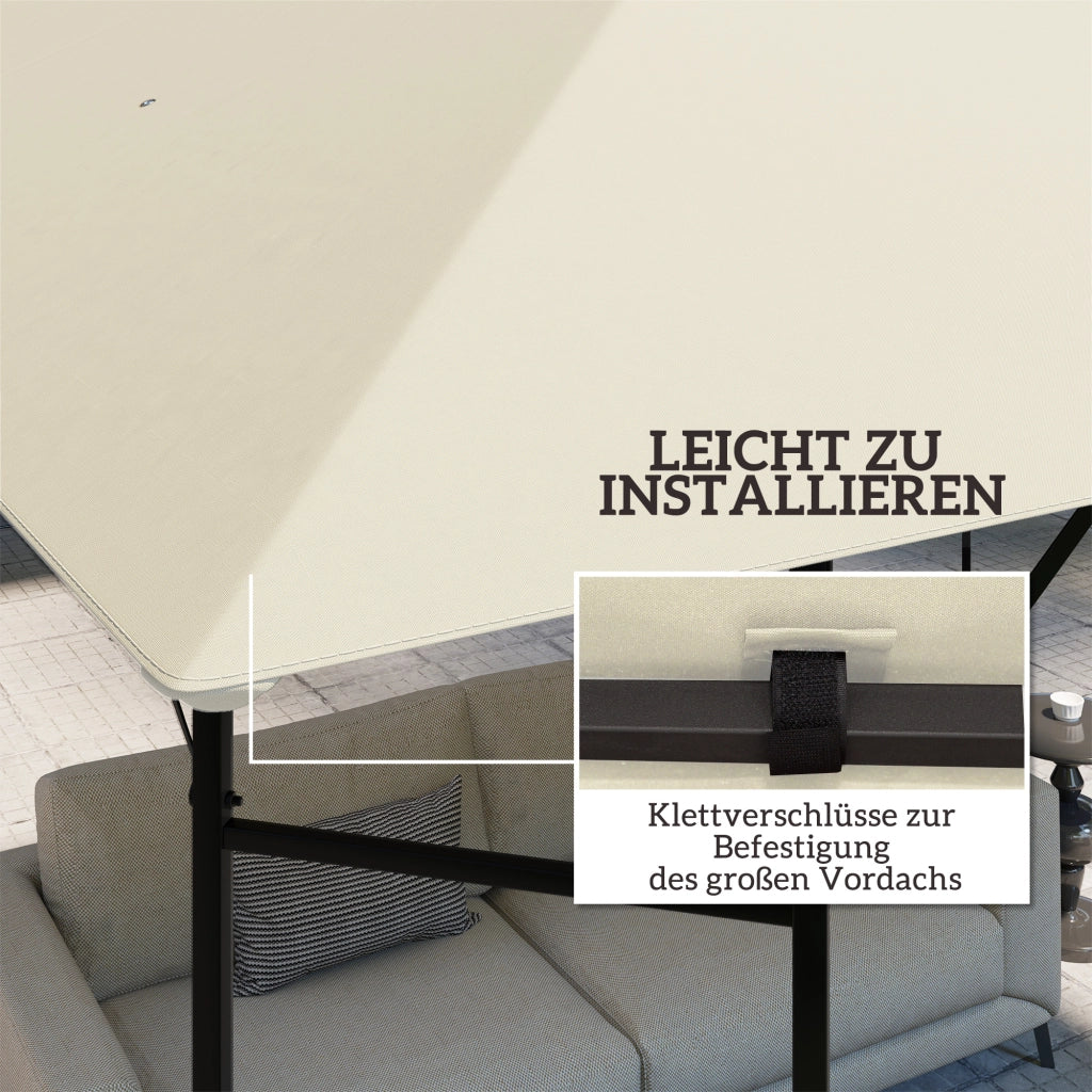 Tetto di Ricambio per Gazebo 3x3m ¨C Xylo ¨C Tessuto Oxford 370g/m2 UPF30+ Crema