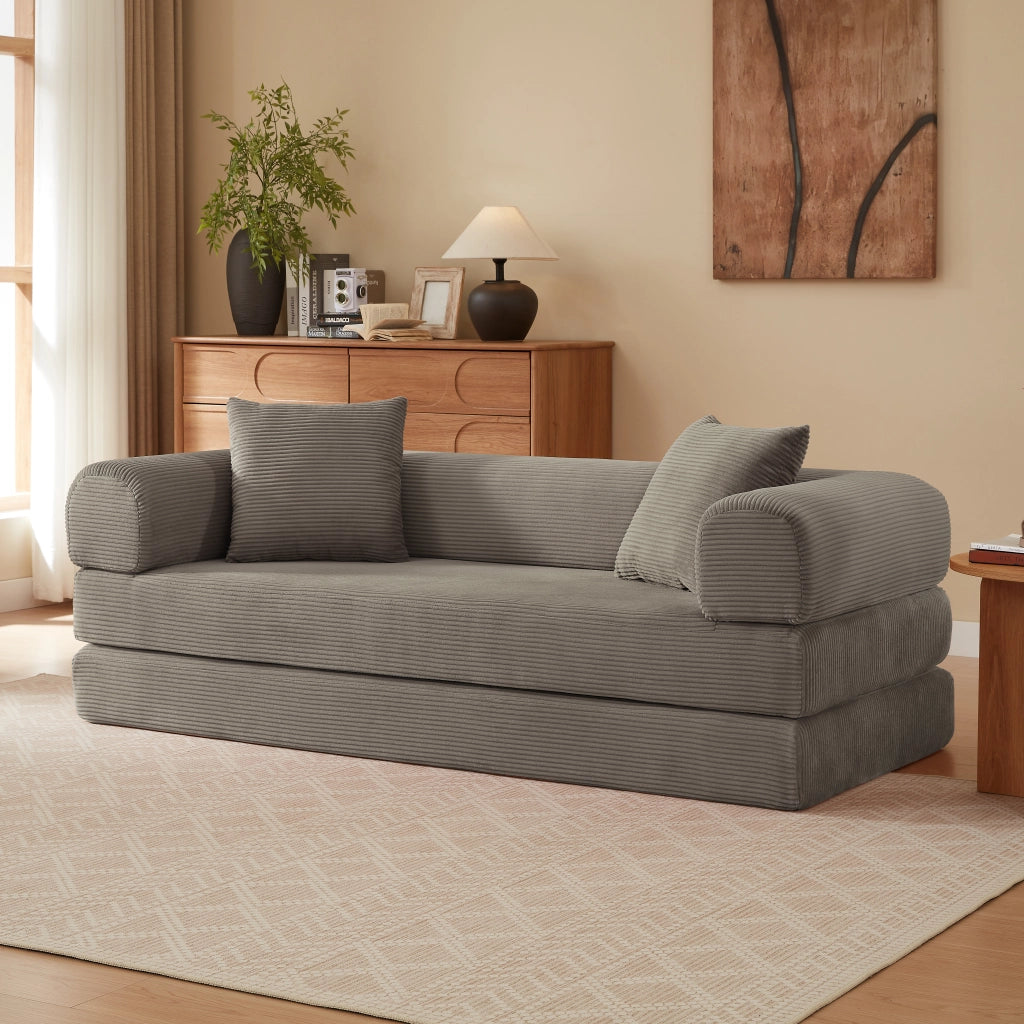 DIVANO LETTO Modulare 41x41x99 cm Taupe in schiuma