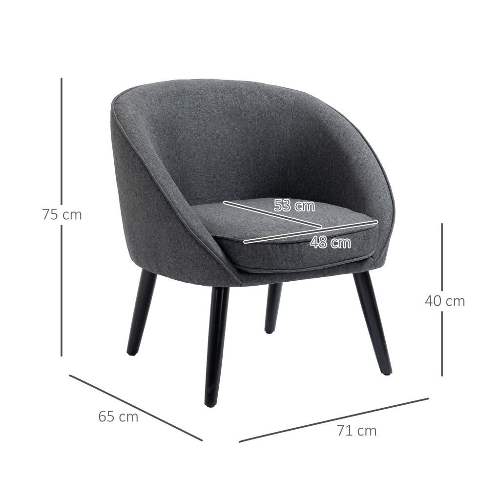 Poltrona relax tessuto effetto lino gambe legno ¨C Xylo ¨C grigio