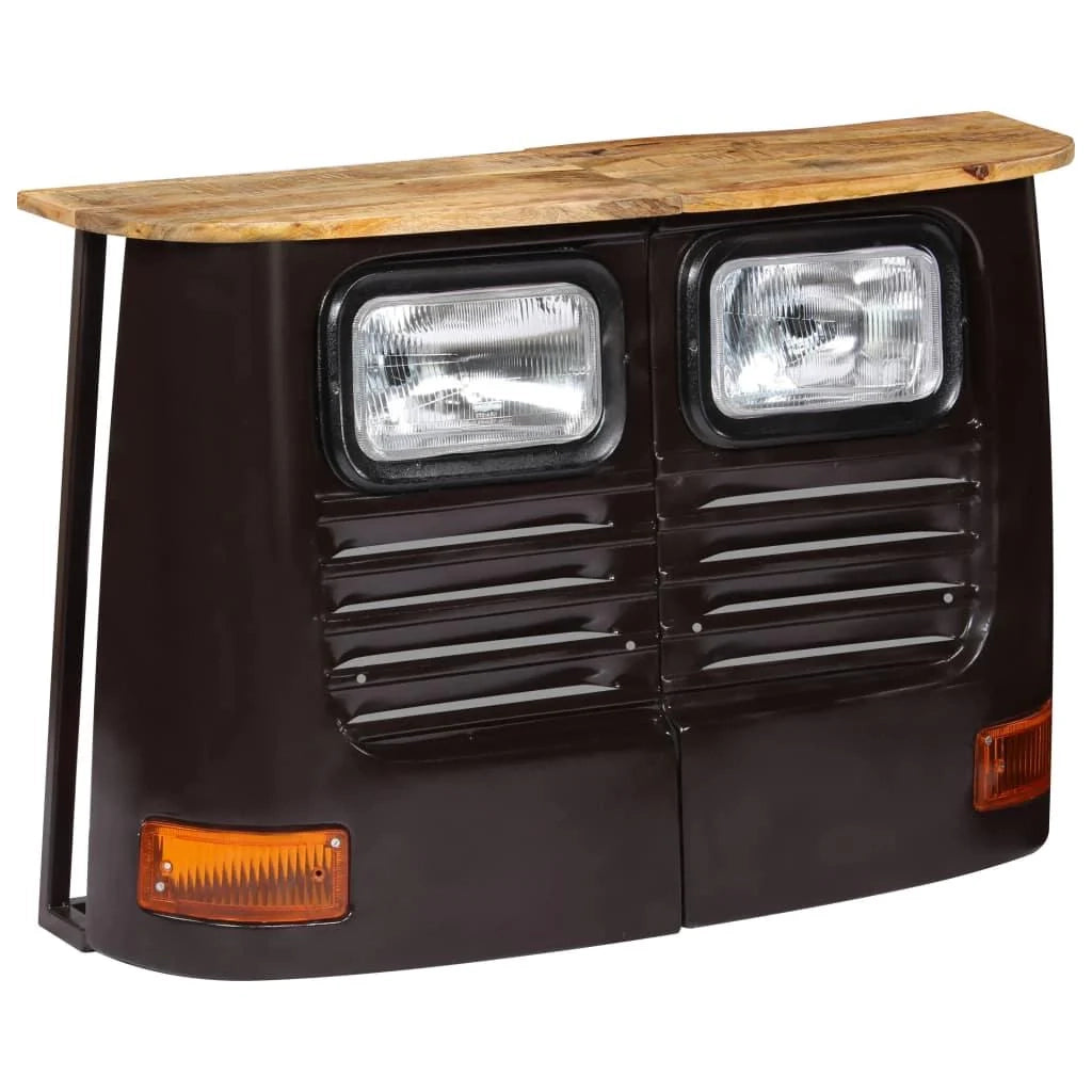 Buffet credenza mobiletto consolle mobile contenitore a forma di camion legno massello di mango grigio scuro 4402123