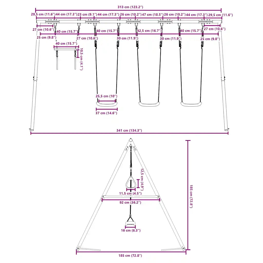 Set Gioco da Esterno con Altalene e Trapezio 3283608
