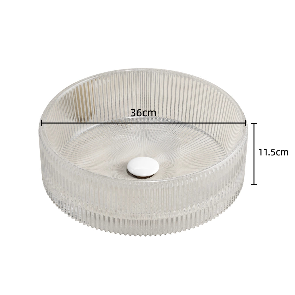 Lavabo in cristallo trasparente - Xylo - 36 cm - Senza rubinetto
