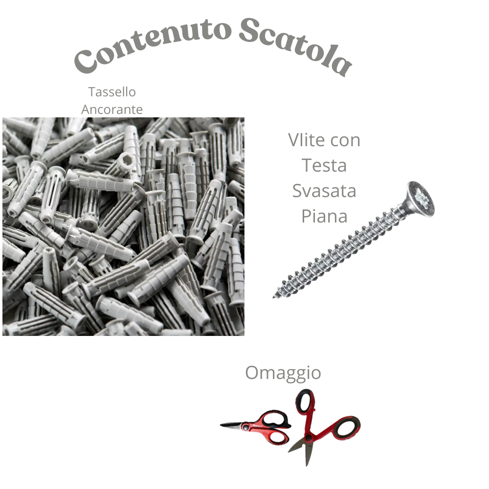 Vaschetta 500 tasselli stop t6/va 6x30 mm con forbici in omaggio elematic