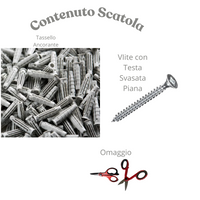 Vaschetta 500 tasselli stop t6/va 6x30 mm con forbici in omaggio elematic