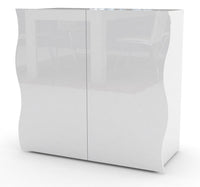 Mobile Multiuso 2 Ante 90x40x81 cm Onda Bianco Lucido