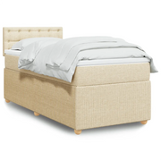 Giroletto a Molle con Materasso Crema 90x190 cm in Tessuto