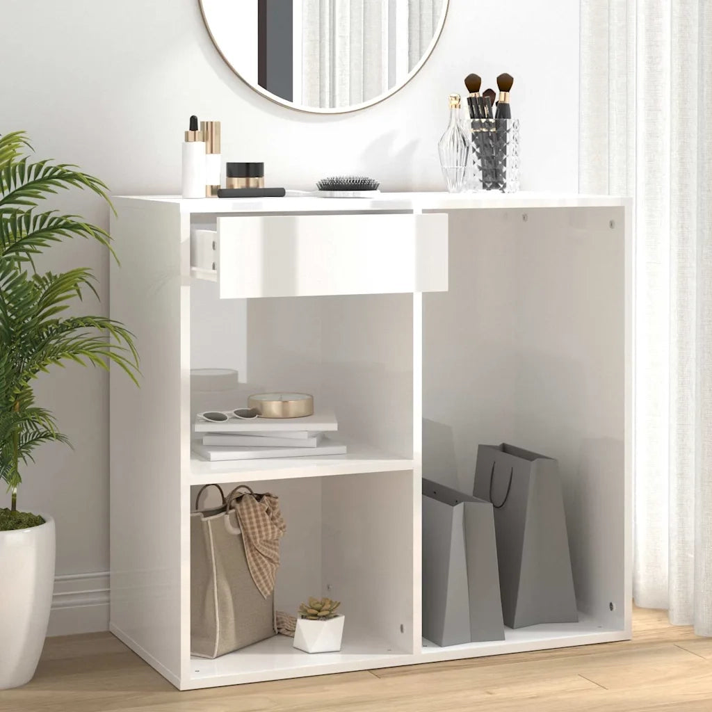 Armadietto per Cosmetici Bianco Lucido 80x40x75 cm in Legno CFW2083993