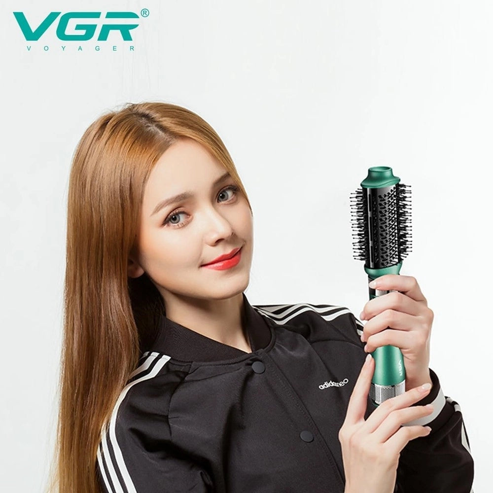Trade Shop - Spazzola Aria Calda Vgr V-493 Styler 4in1 Ionico Professionale Parrucchiere - Verde