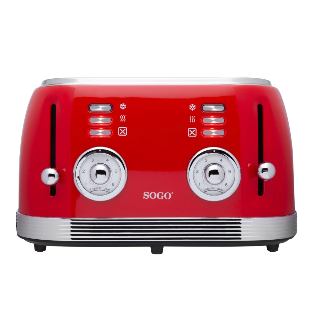 Tostapane 4 fette con doppio controllo indipendente, 6 livelli tostatura e funzioni scongelamento e riscaldamento 1500W - Sogo