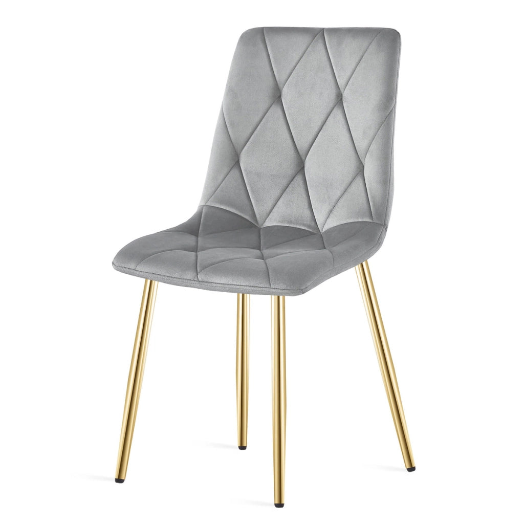 Sedia Libra in Velluto Grigio Chiaro con Gambe Oro
