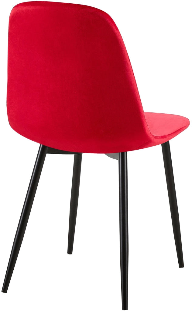 Sedia Giverny con cuciture decorative Velluto,rosso