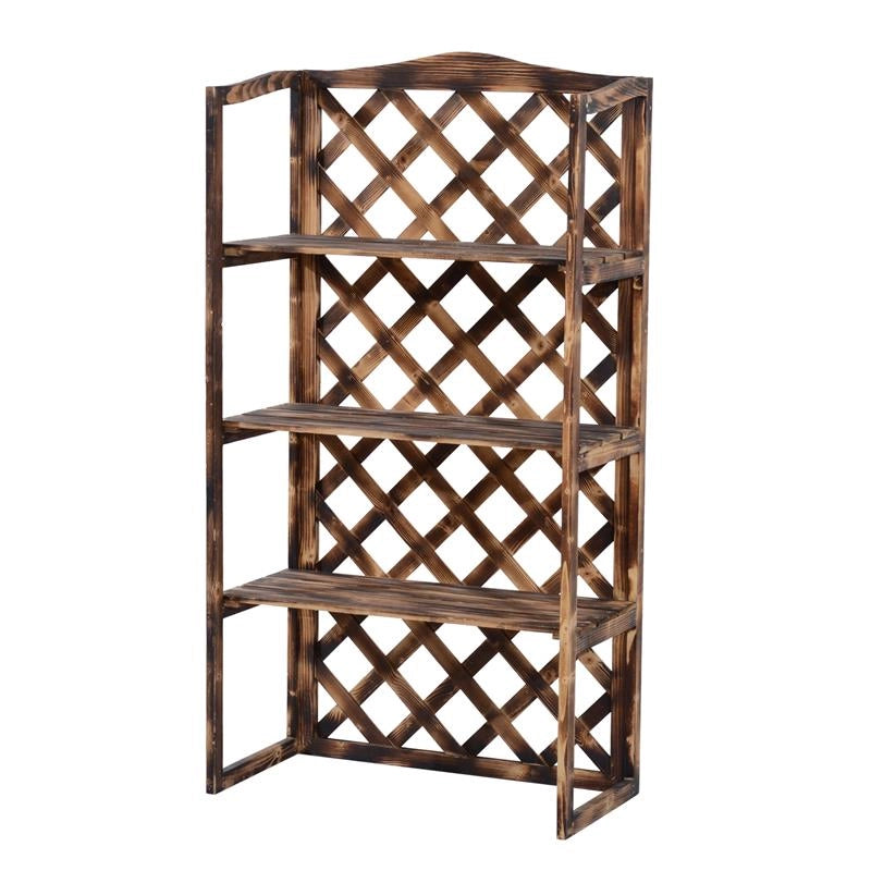 SCAFFALATURA FIORIERA PER PIANTE A 3 RIPIANI IN LEGNO DI ABETE 80 X 40 X 150 CM