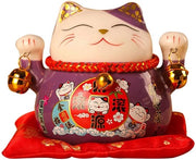Figurina di Ceramica per Atrarre la Fortuna - Rappresentazione di un Gatto Fortunato - Materiale di Alta Qualità - Oggetto Decorativo per Attirare la Ricchezza e la Fortuna - Ideale per l'Apertura di un Negozio