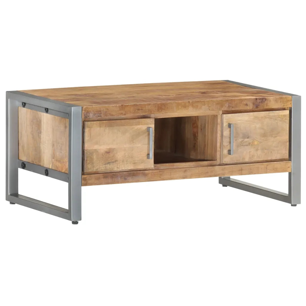 Tavolino da Salotto 95x50x40 cm in Legno di Mango Grezzo 323489