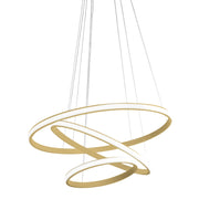 Lampada a sospensione IOLE S/3 - 70W 3600lm 3000K dimmerabile - Alluminio oro spazzolato e silicone bianco opale - Gealuce