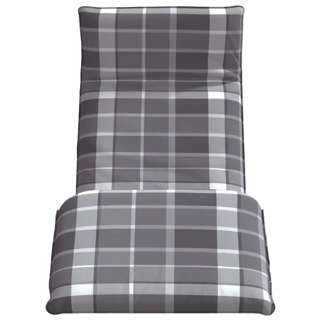 Lettino Pieghevole Quadri Grigi 175x54x8,5 cm in Tessuto Oxford 4019760