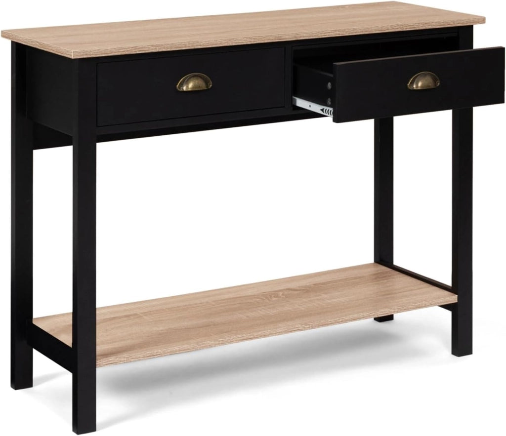 Console a 2 cassetti campagna ISIS 1 ripiano legno e nero