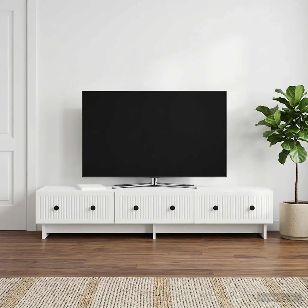 Mobile TV 147 x 34,5 x 30 cm Bianco Lucido Legno ingegnerizzato 894019