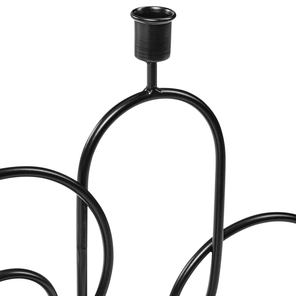 Portacandele in metallo nero per 4 candele Stile geometrico moderno