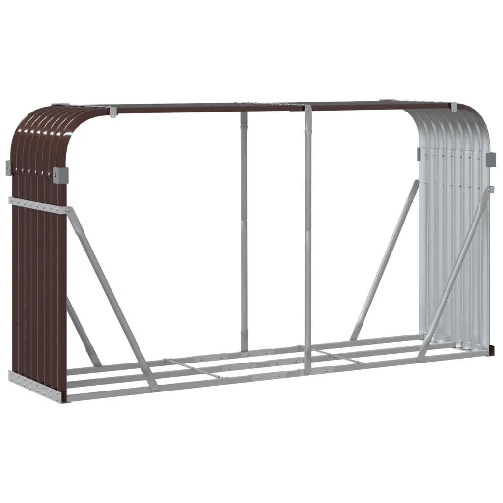 Portalegna 180 x 45 x 100 cm acciaio zincato marrone 02_0043764