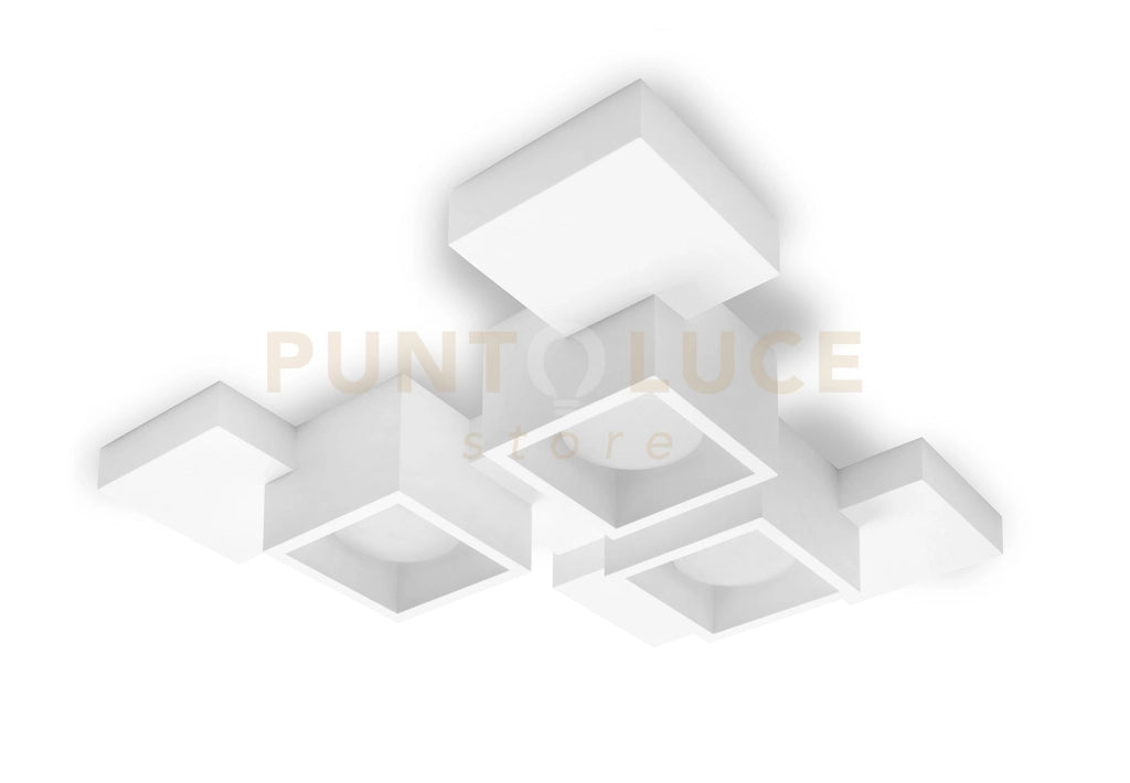 SIDE lampada da Soffitto 3 Luci Cubo LM attacco GX53 in gesso bianco