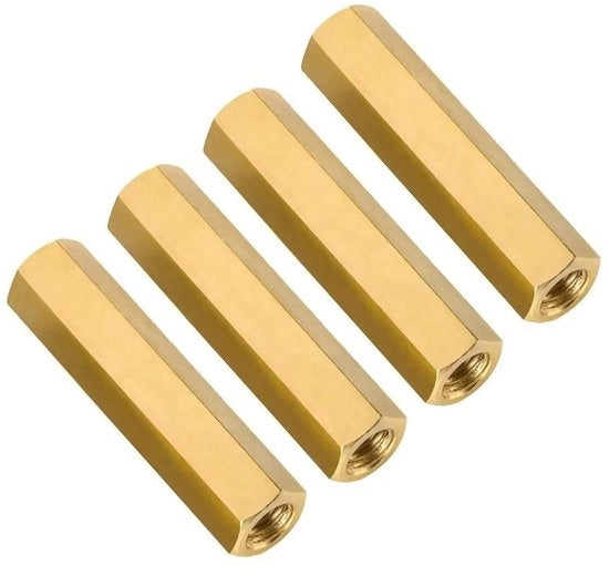 Componenti di supporto in rame per elettronica - 20 pezzi - M2.5x25mm - Finitura giallo oro - Accessori di fissaggio - Adatti per elettronica - Giallo oro