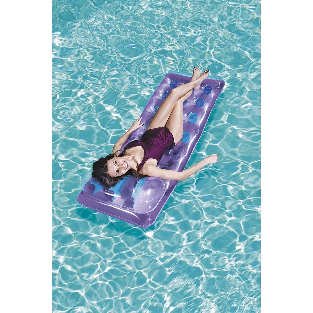 Trade Shop - Materassino Gonfiabile Con Cuscino 18 Buchi 188x71 Cm 3 Colori Estate Piscina Mare 43015 -